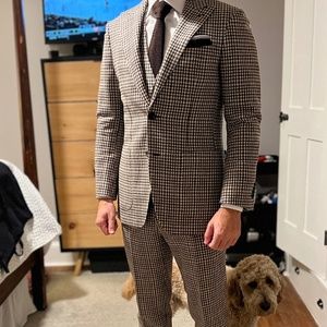Suitsupply 3-Piece Houndstooth Suit 40